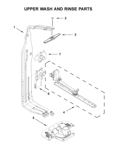 Upper wash and rinse parts