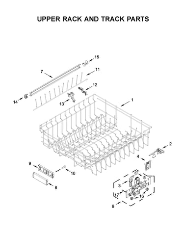 Upper rack and track parts