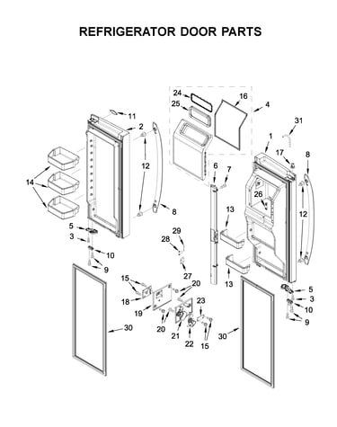 Refrigerator door parts