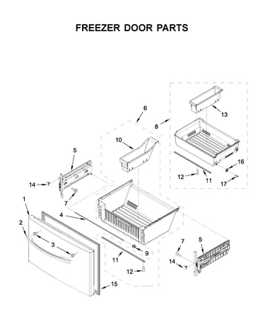 Freezer door parts