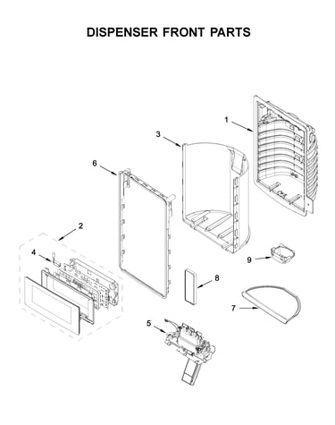 Dispenser front parts