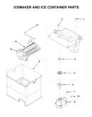 Icemaker and ice container parts