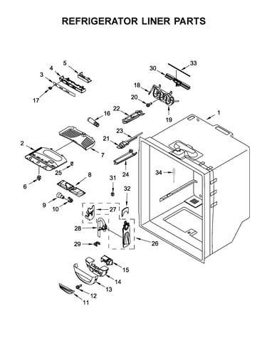 Refrigerator liner parts