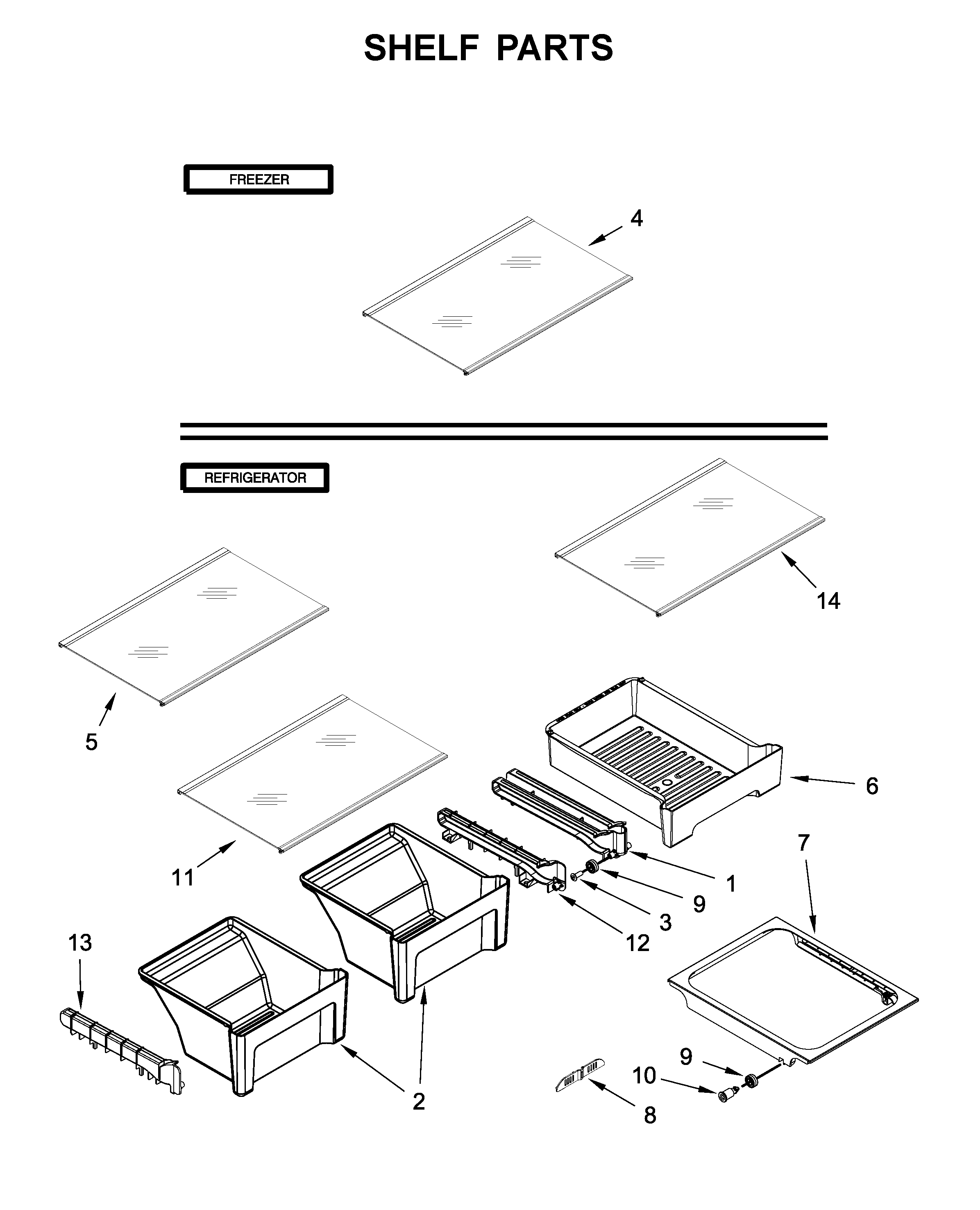Shelf parts