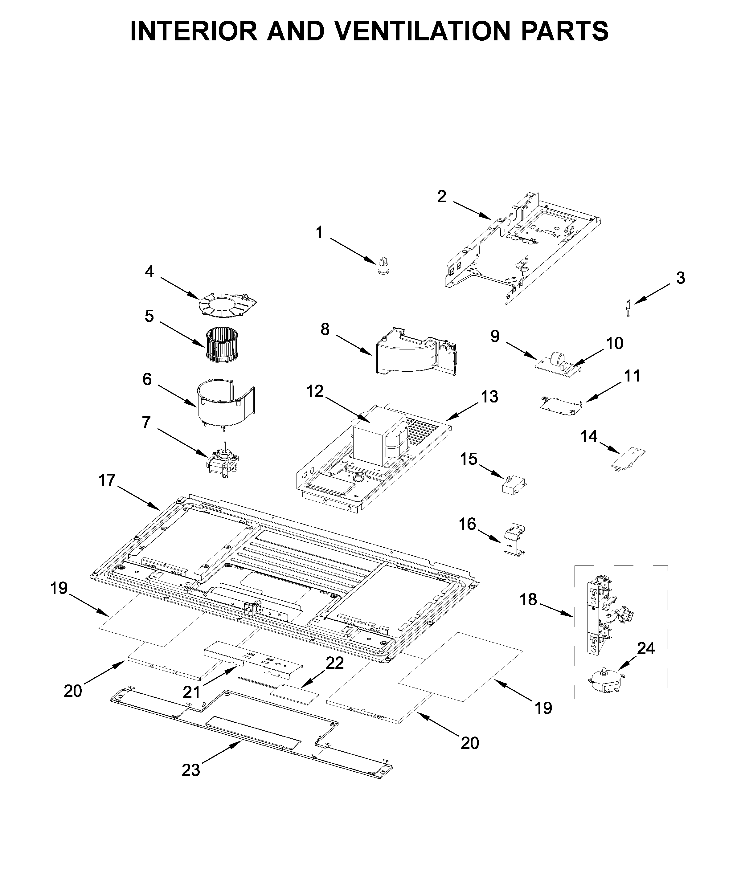 Interior and ventilation parts