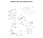 KitchenAid KRFF302ESS03 freezer liner and icemaker parts diagram