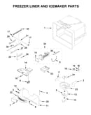 Freezer liner and icemaker parts