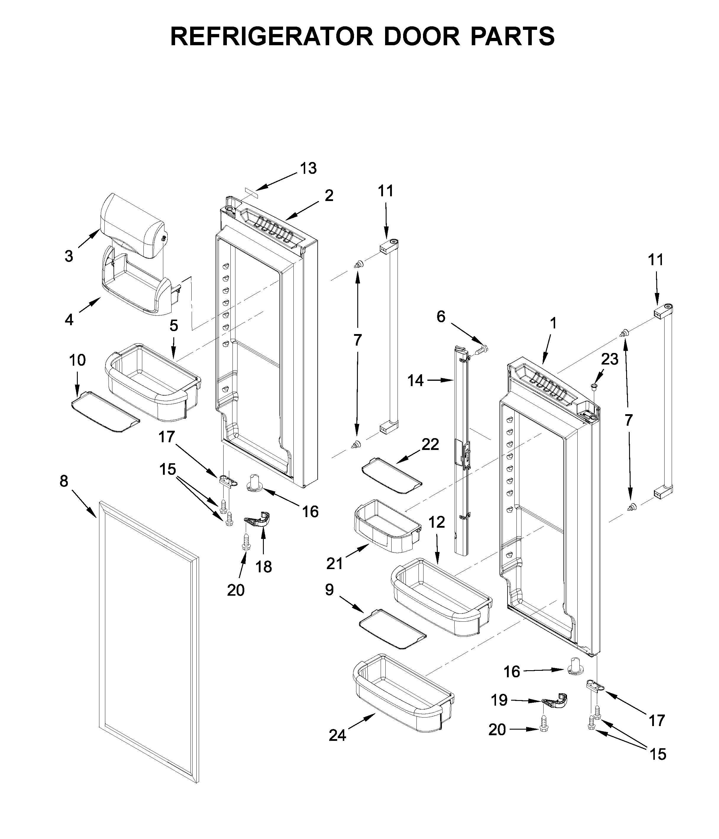 Refrigerator door parts