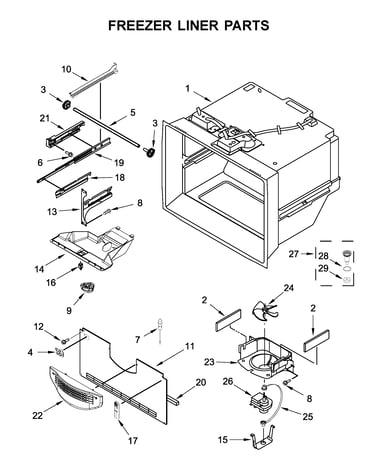 Freezer liner parts