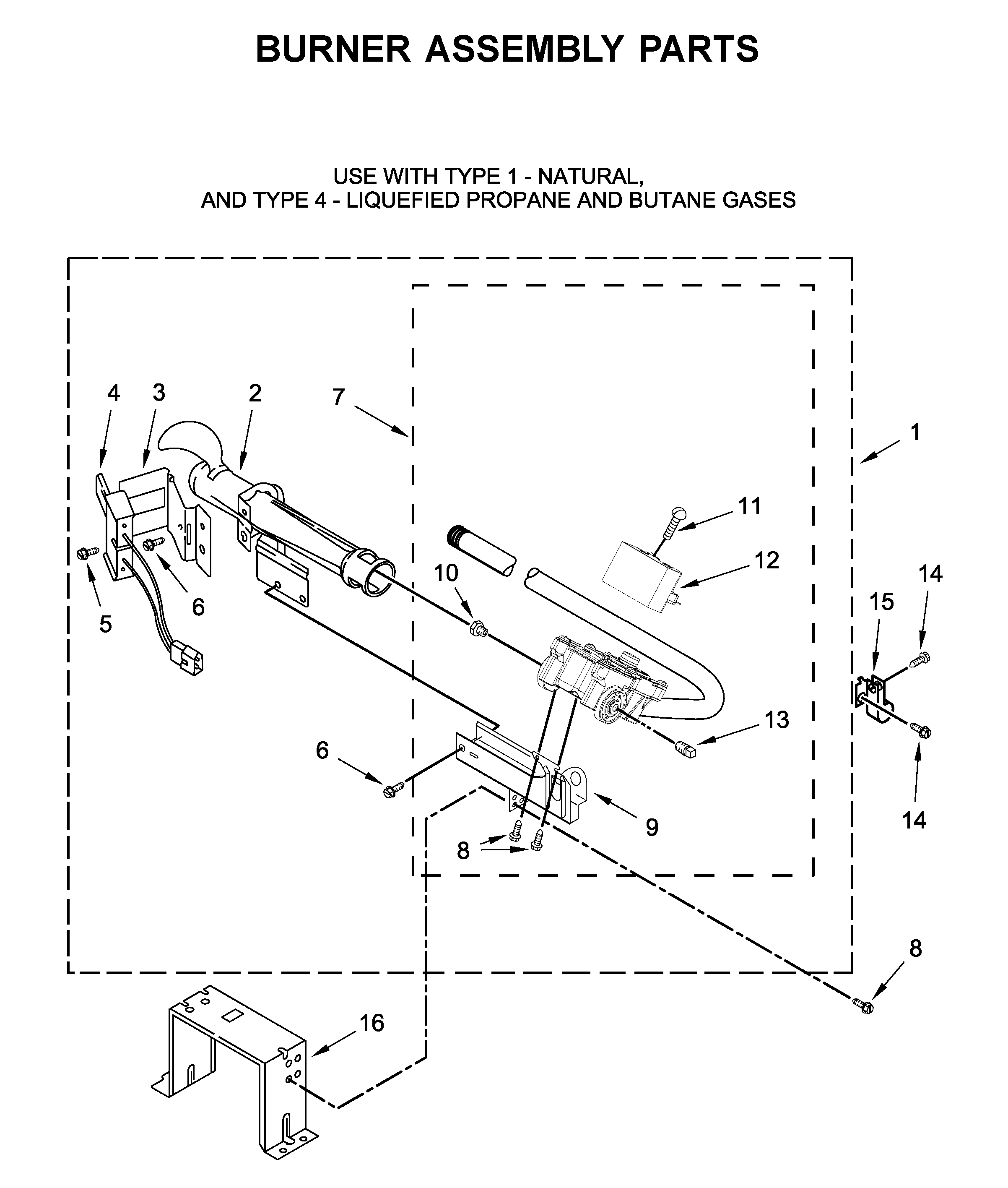 Burner assembly parts