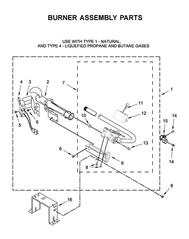 Burner assembly parts