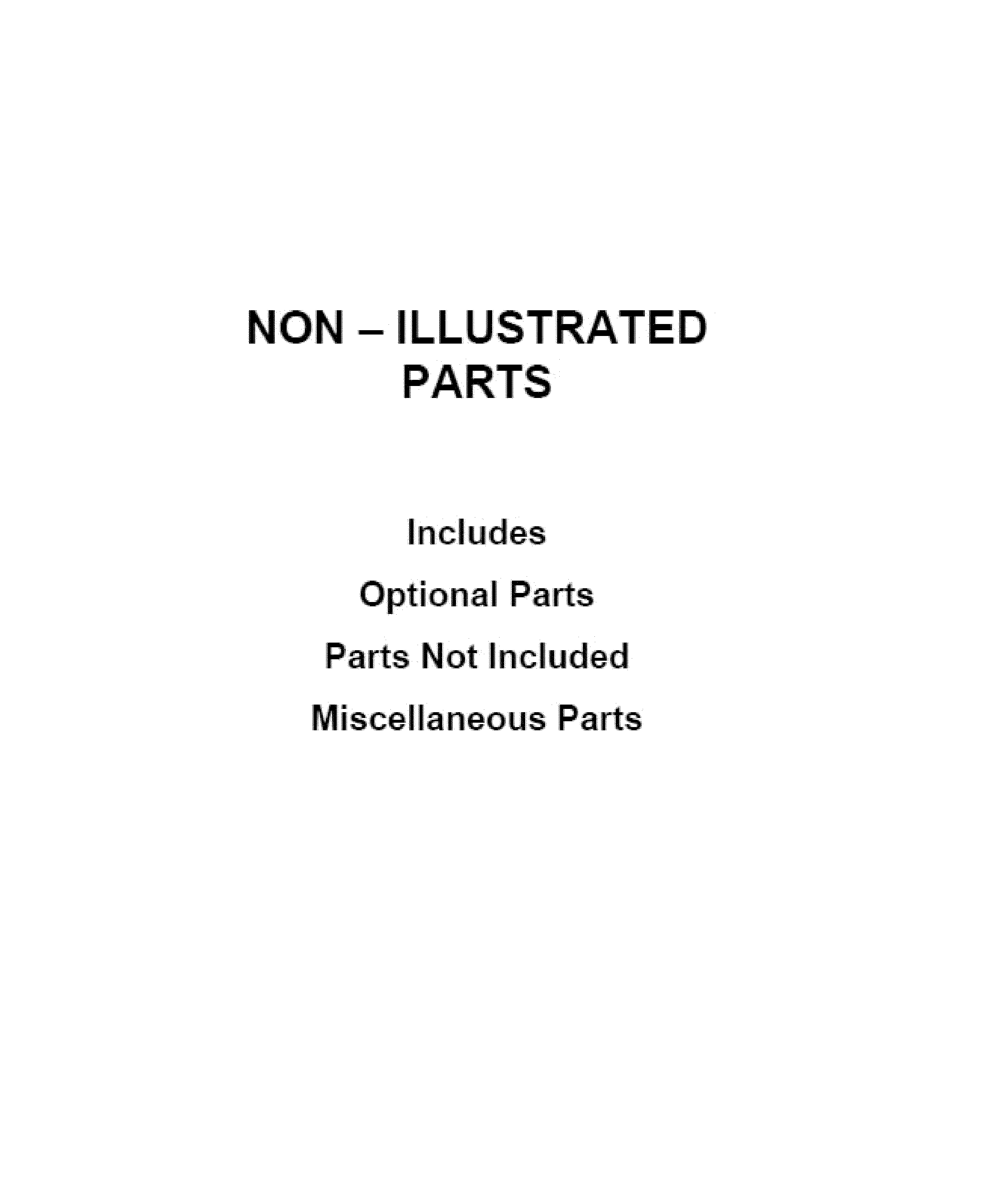 OPTIONAL PARTS (NOT INCLUDED)