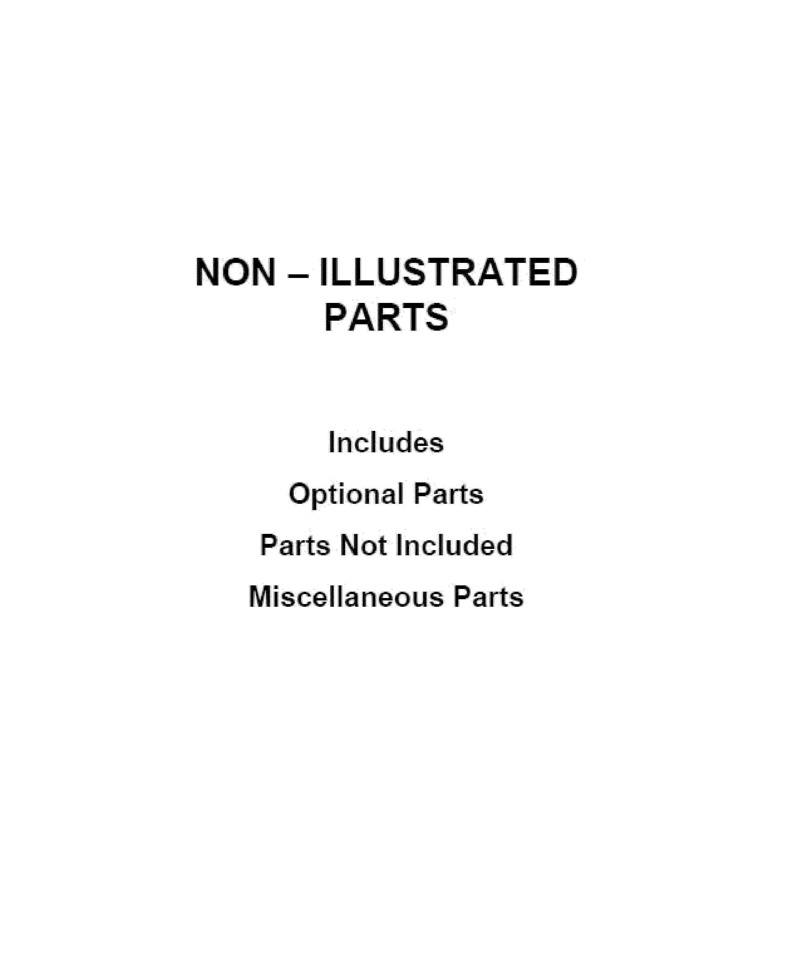 OPTIONAL PARTS (NOT INCLUDED)