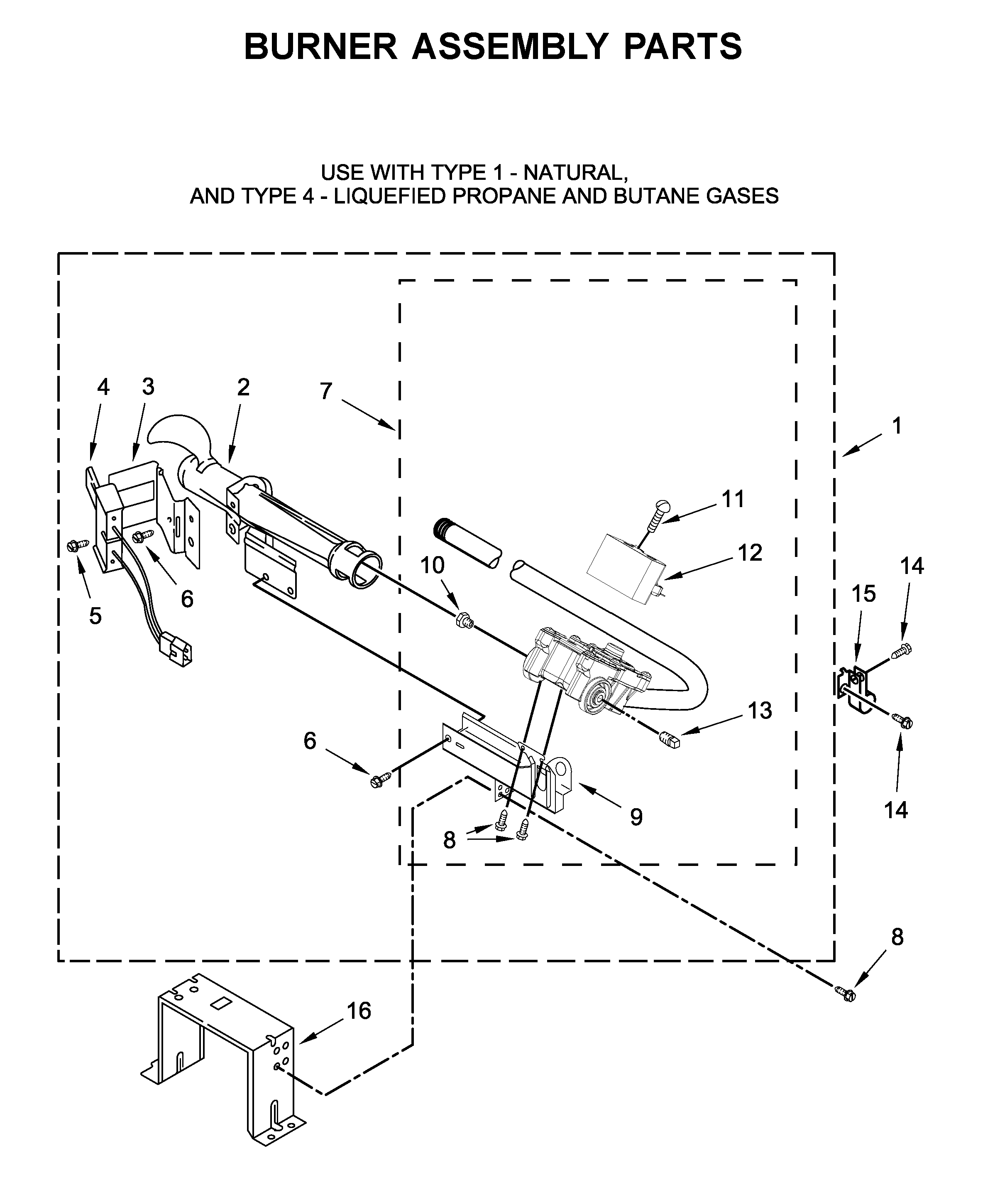 Burner assembly parts