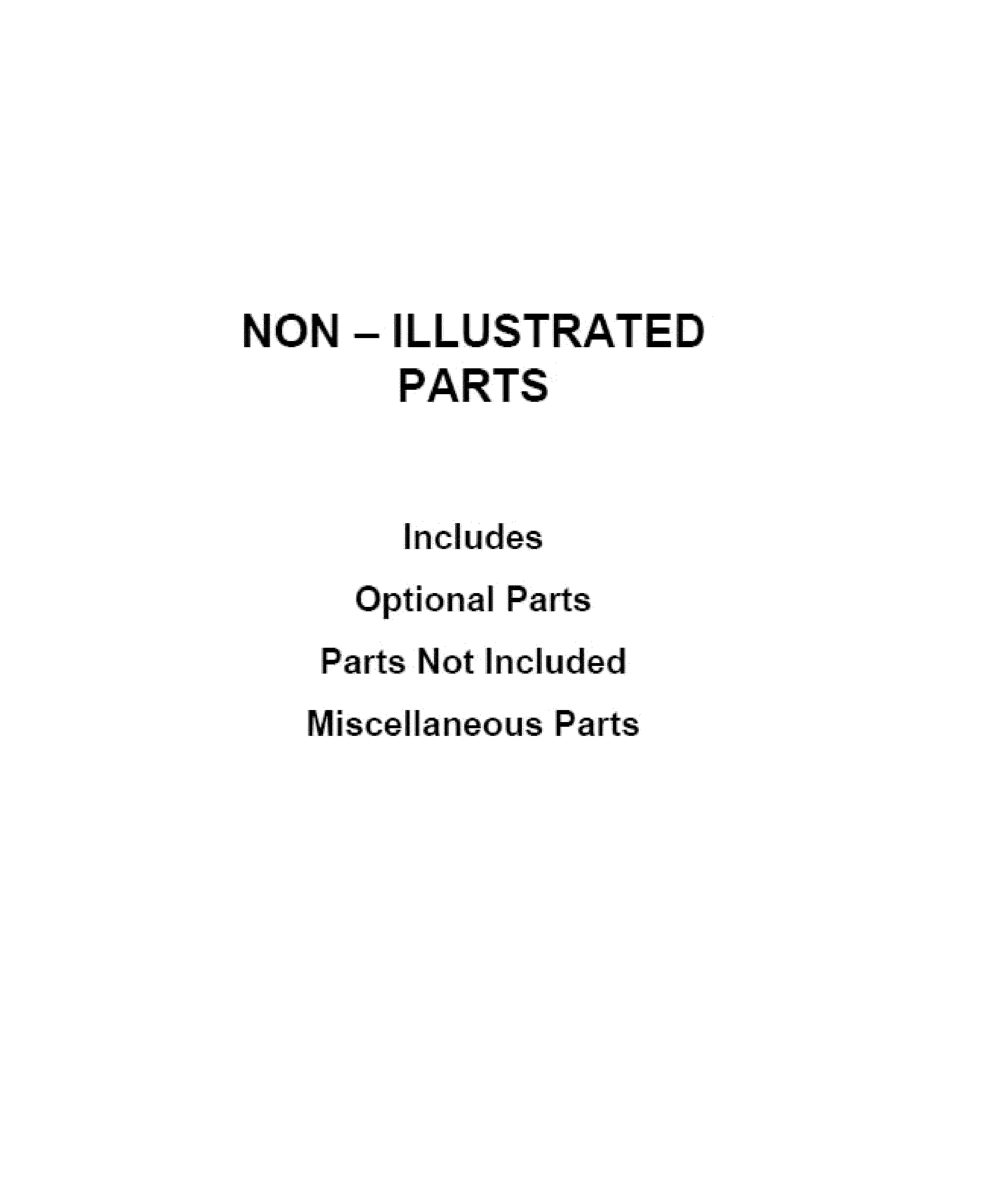 OPTIONAL PARTS (NOT INCLUDED)