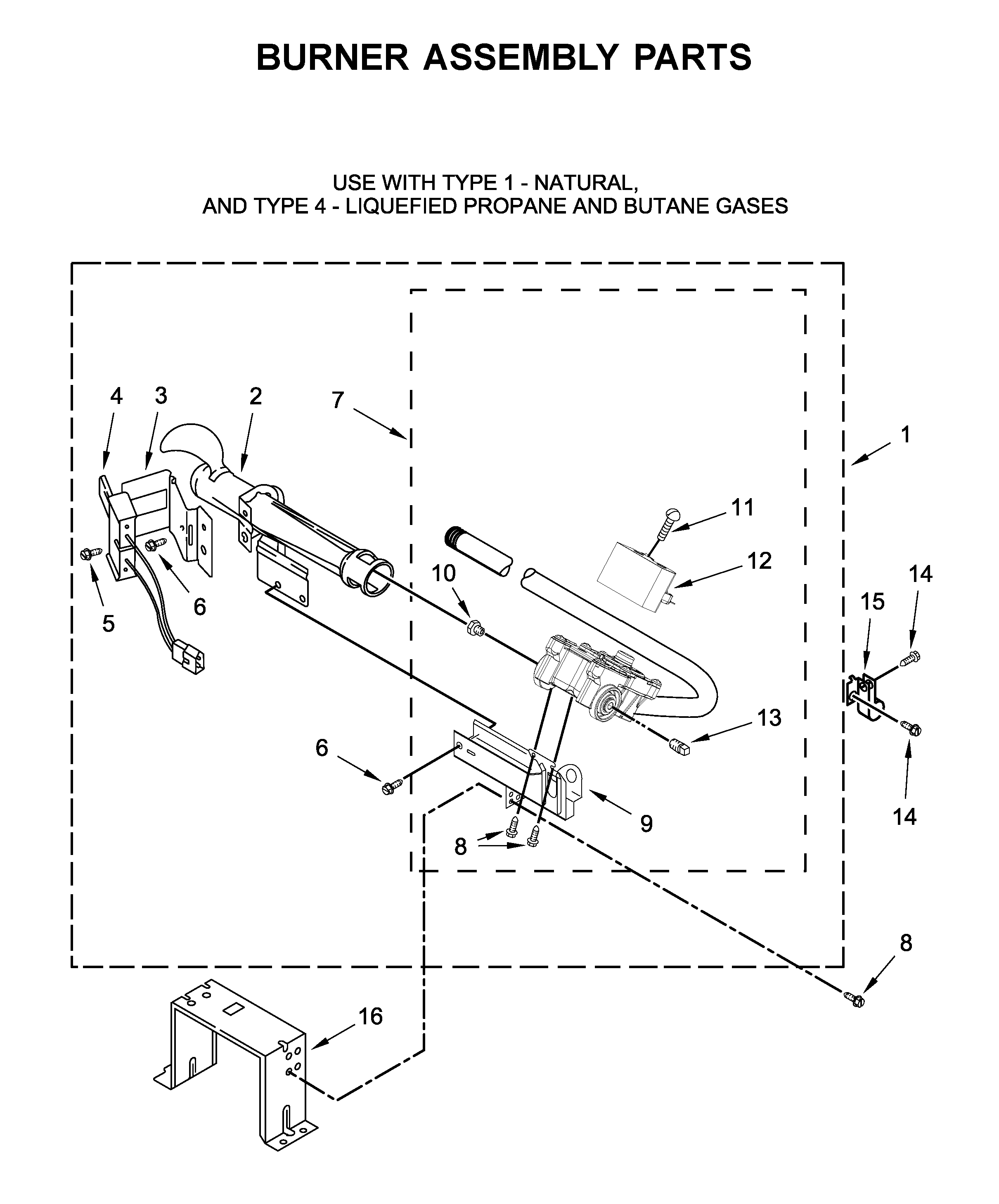 Burner assembly parts
