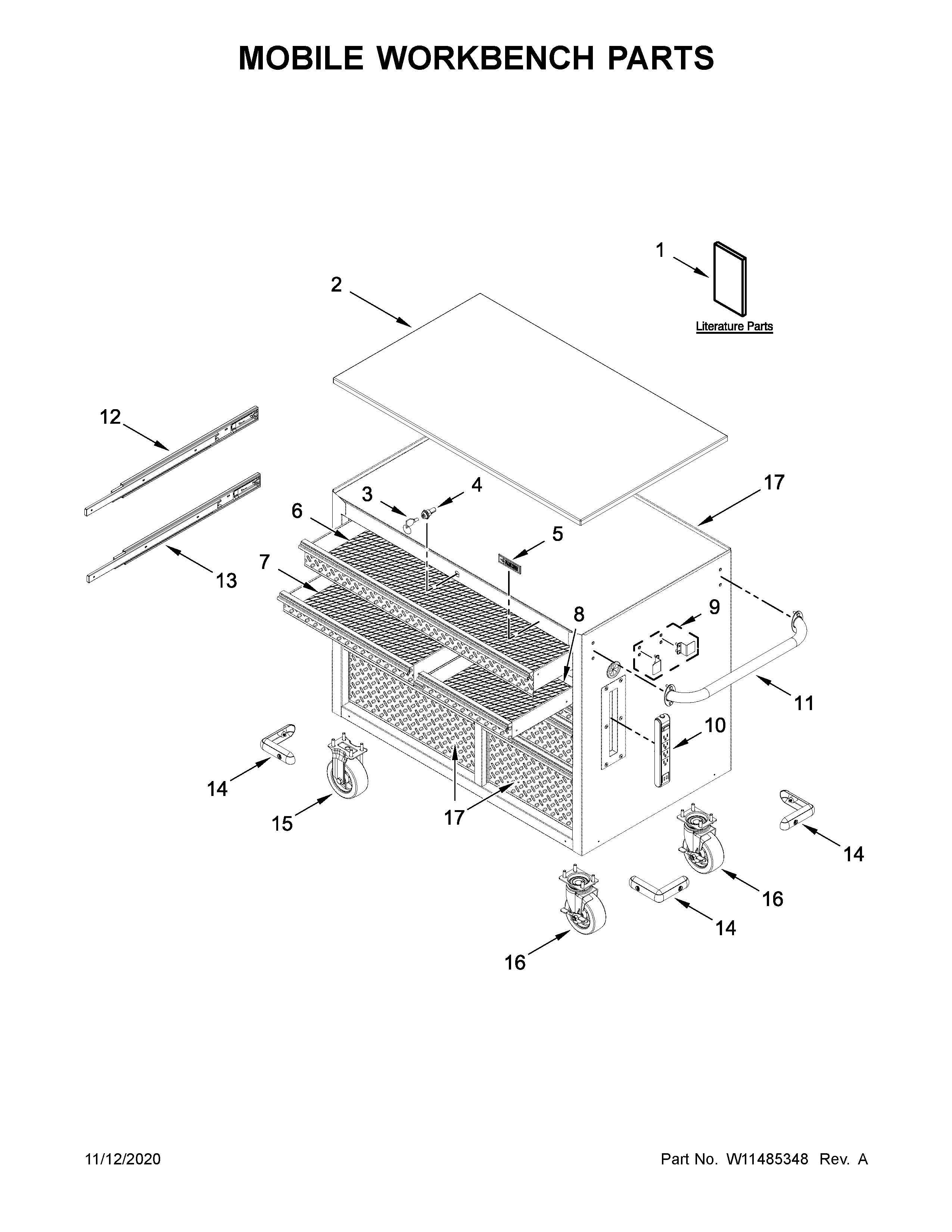Mobile workbench parts