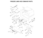 Whirlpool WRB322DMBM02 freezer liner and icemaker parts diagram