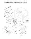 Freezer liner and icemaker parts