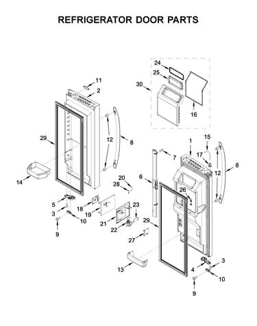 Refrigerator door parts