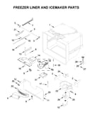 Freezer liner and icemaker parts