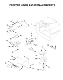 Freezer liner and icemaker parts
