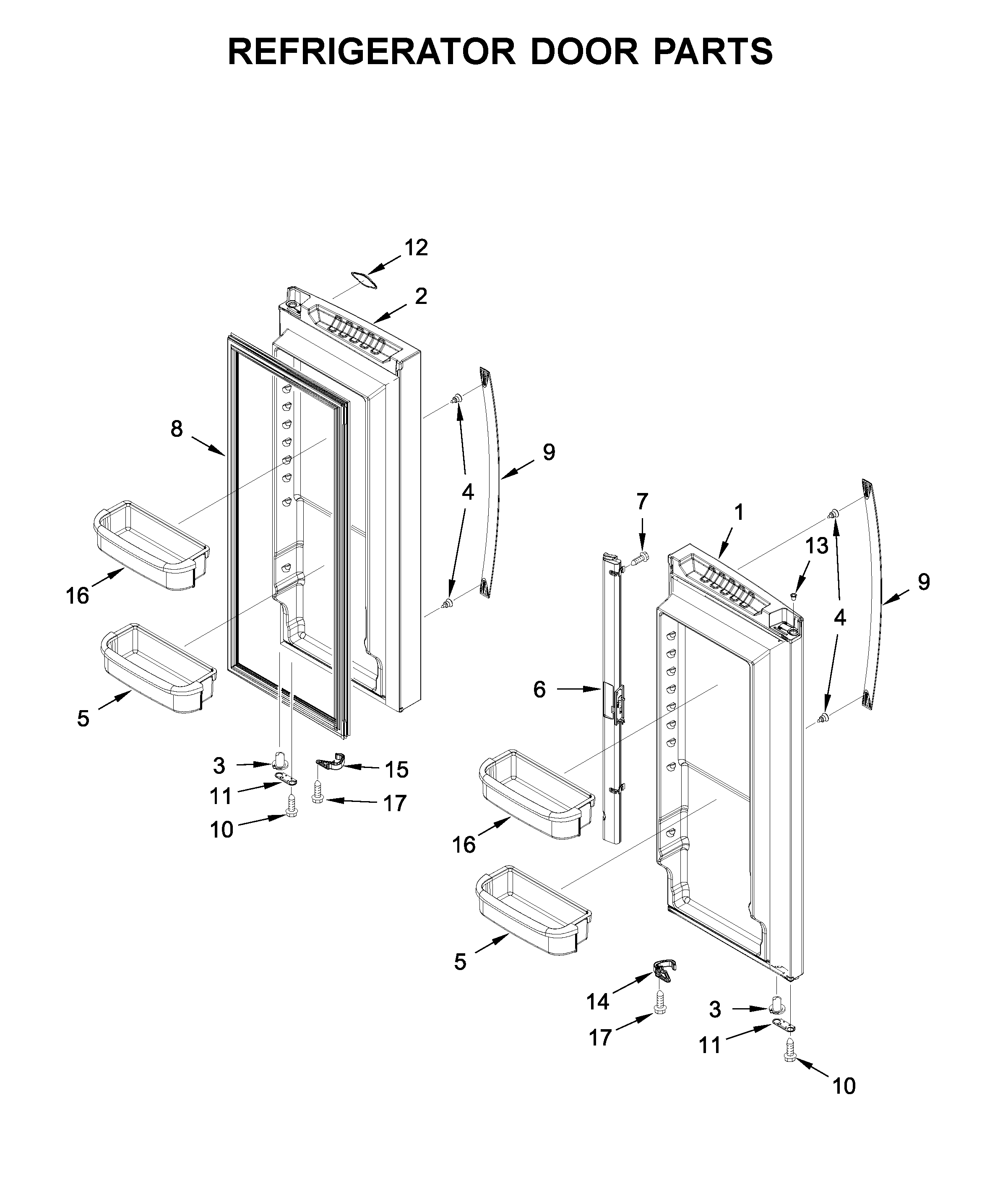 Refrigerator door parts