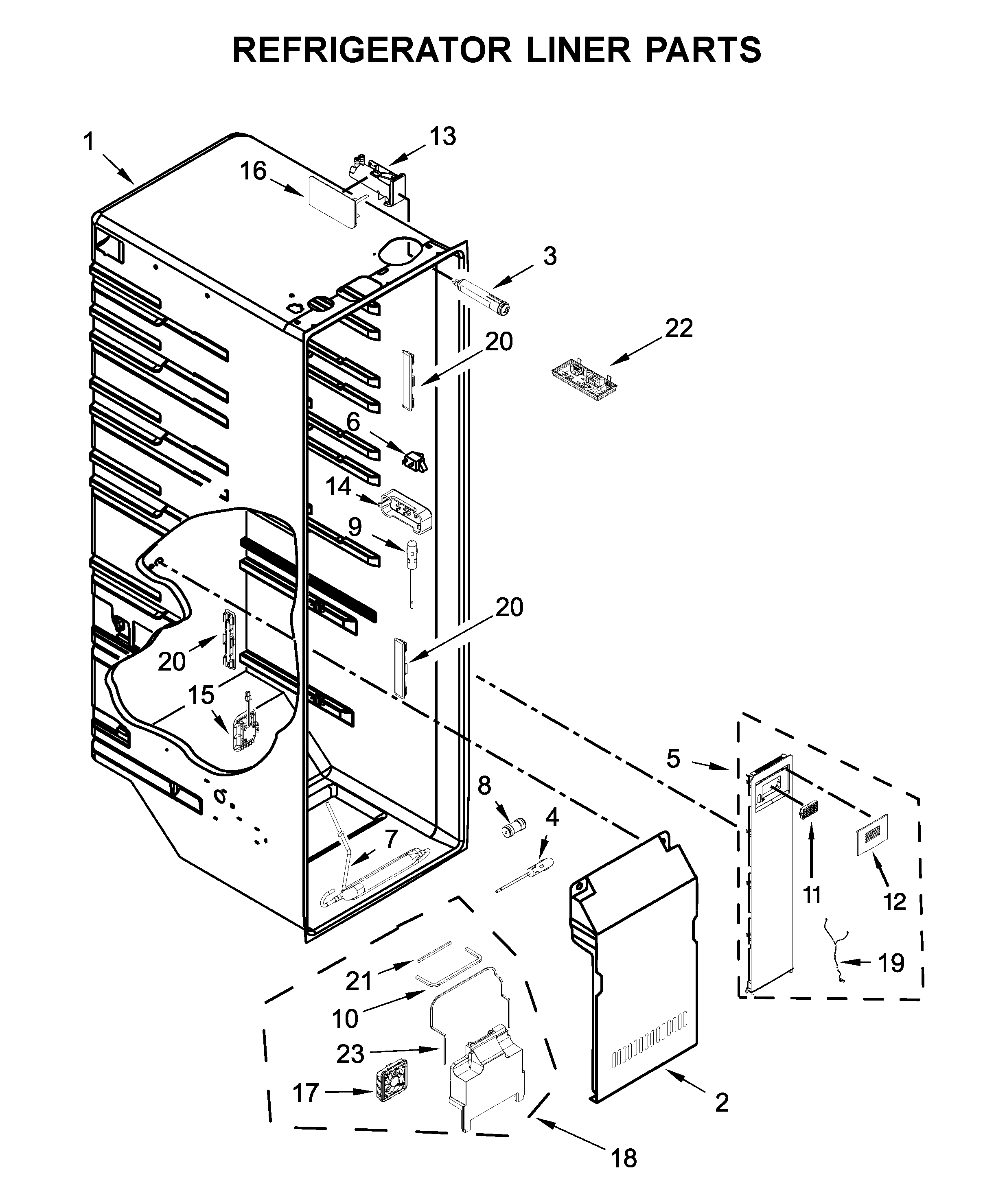 Refrigerator liner parts