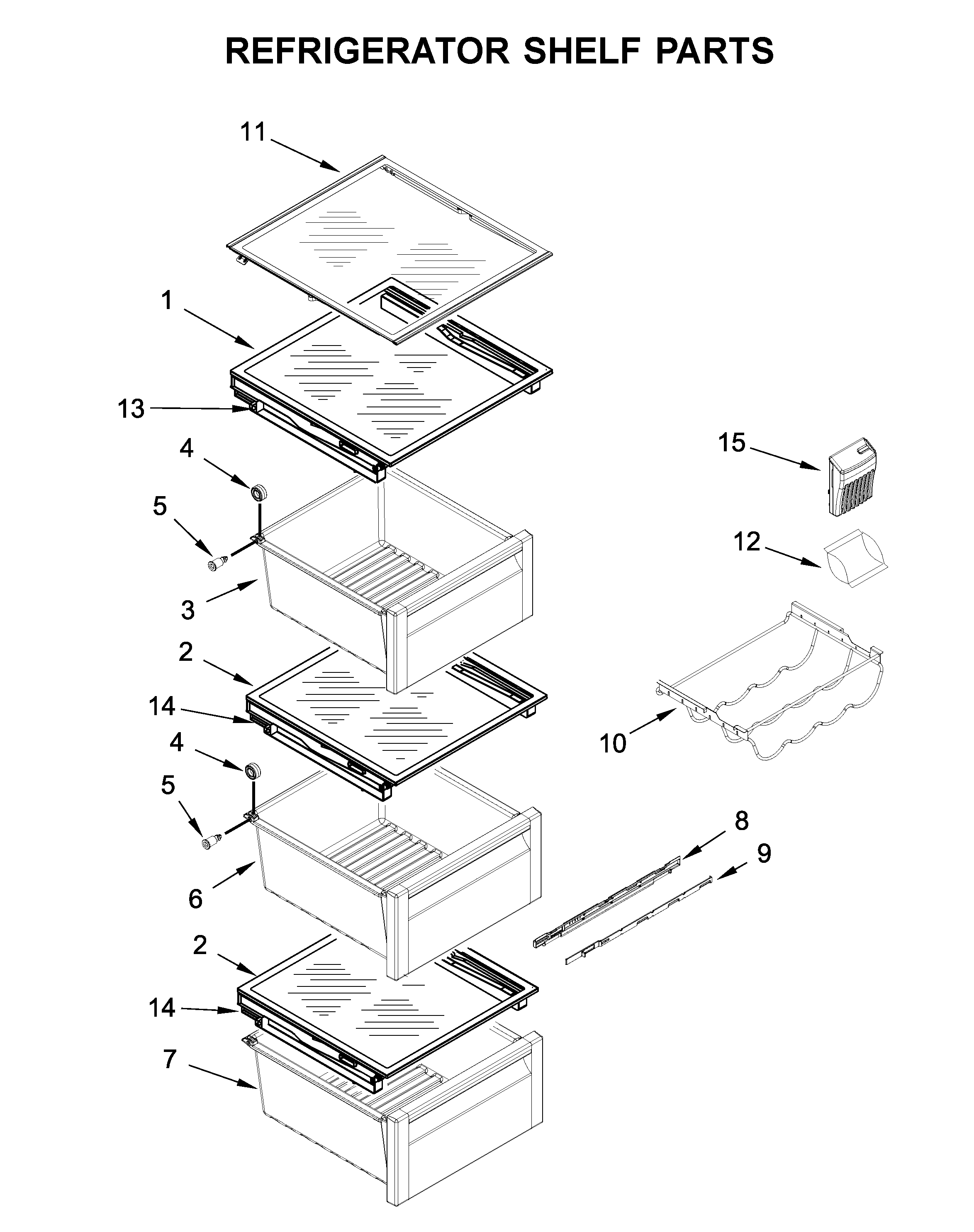 REFRIGERATOR SHELF PARTS