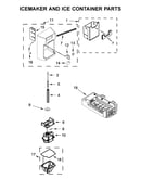 Icemaker and ice container parts