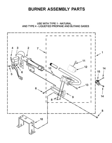 Burner assembly parts