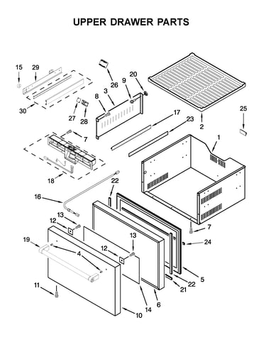 Upper drawer parts