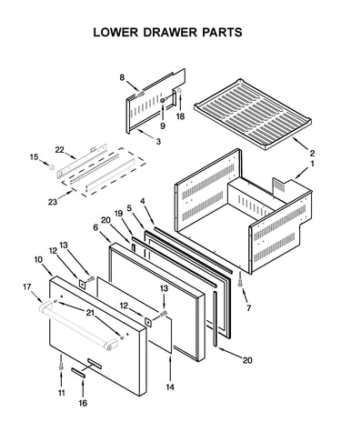 Lower drawer parts