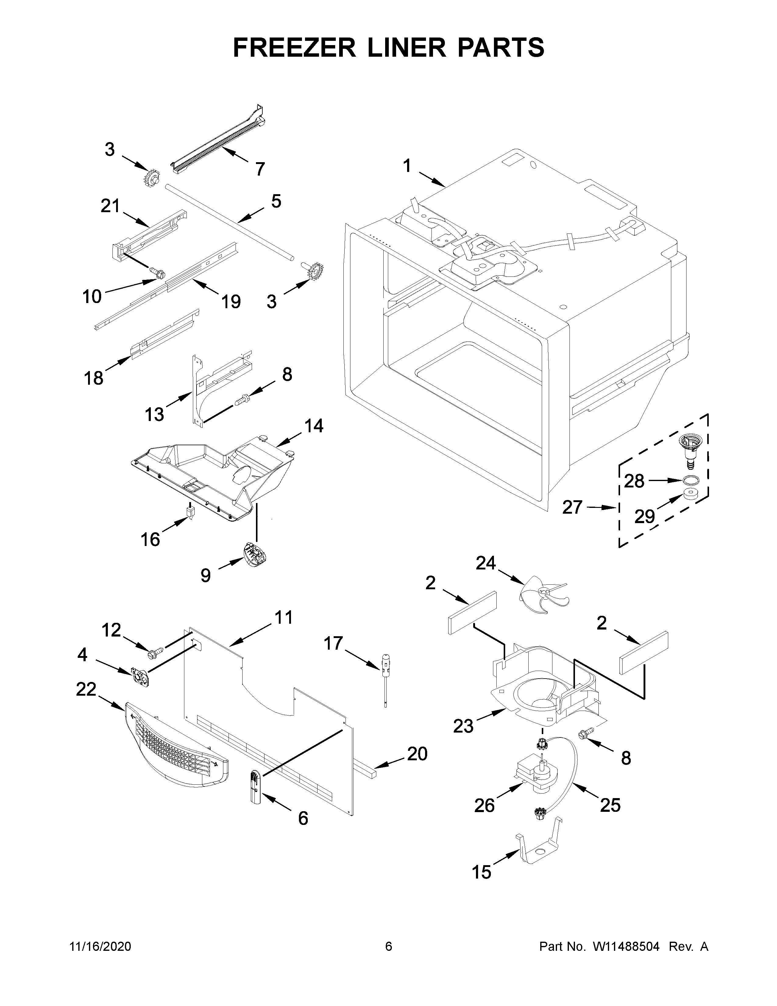 FREEZER LINER PARTS