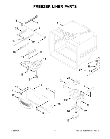 Freezer liner parts