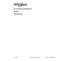 Whirlpool WRB329DFBB02 cover sheet diagram