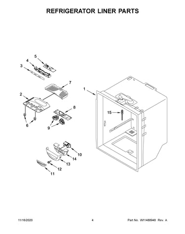 Refrigerator liner parts