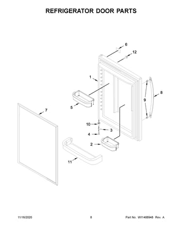 Refrigerator door parts