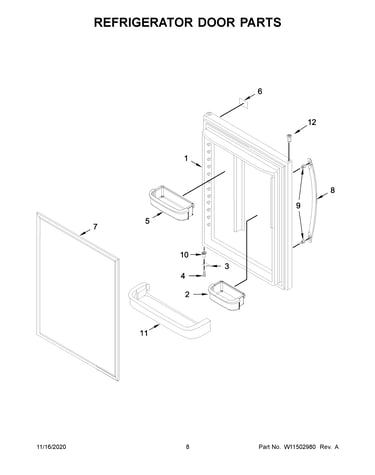 Refrigerator door parts
