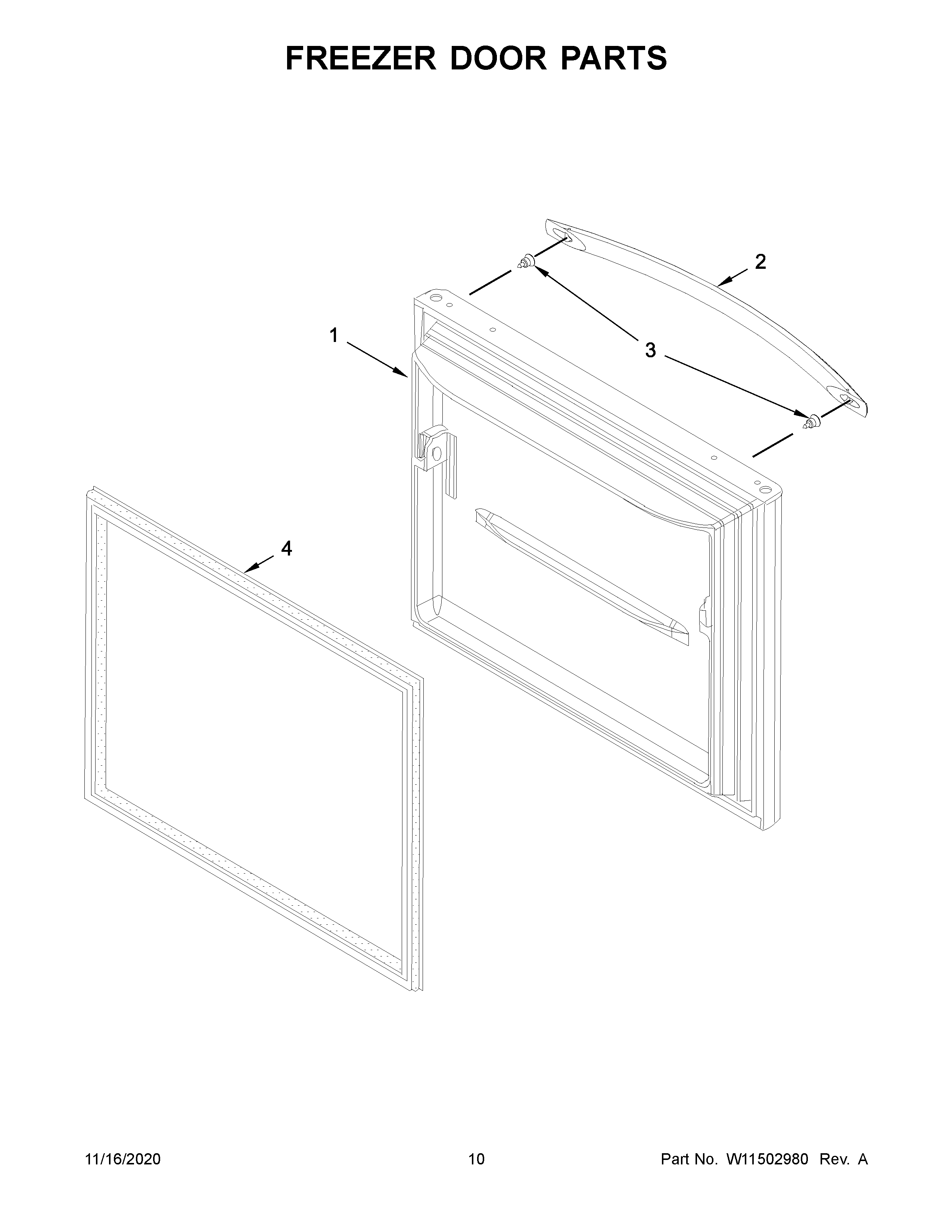 Freezer door parts
