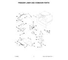 Whirlpool WRF535SWHB03 freezer liner and icemaker parts diagram