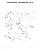 Freezer liner and icemaker parts