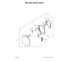 Whirlpool WED9620HC2 hmi and door parts diagram