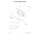 Whirlpool 8TWGD8620HW1 top and console parts diagram