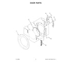 Whirlpool YWED6620HC2 door parts diagram