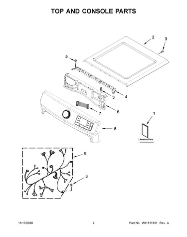 Top and console parts