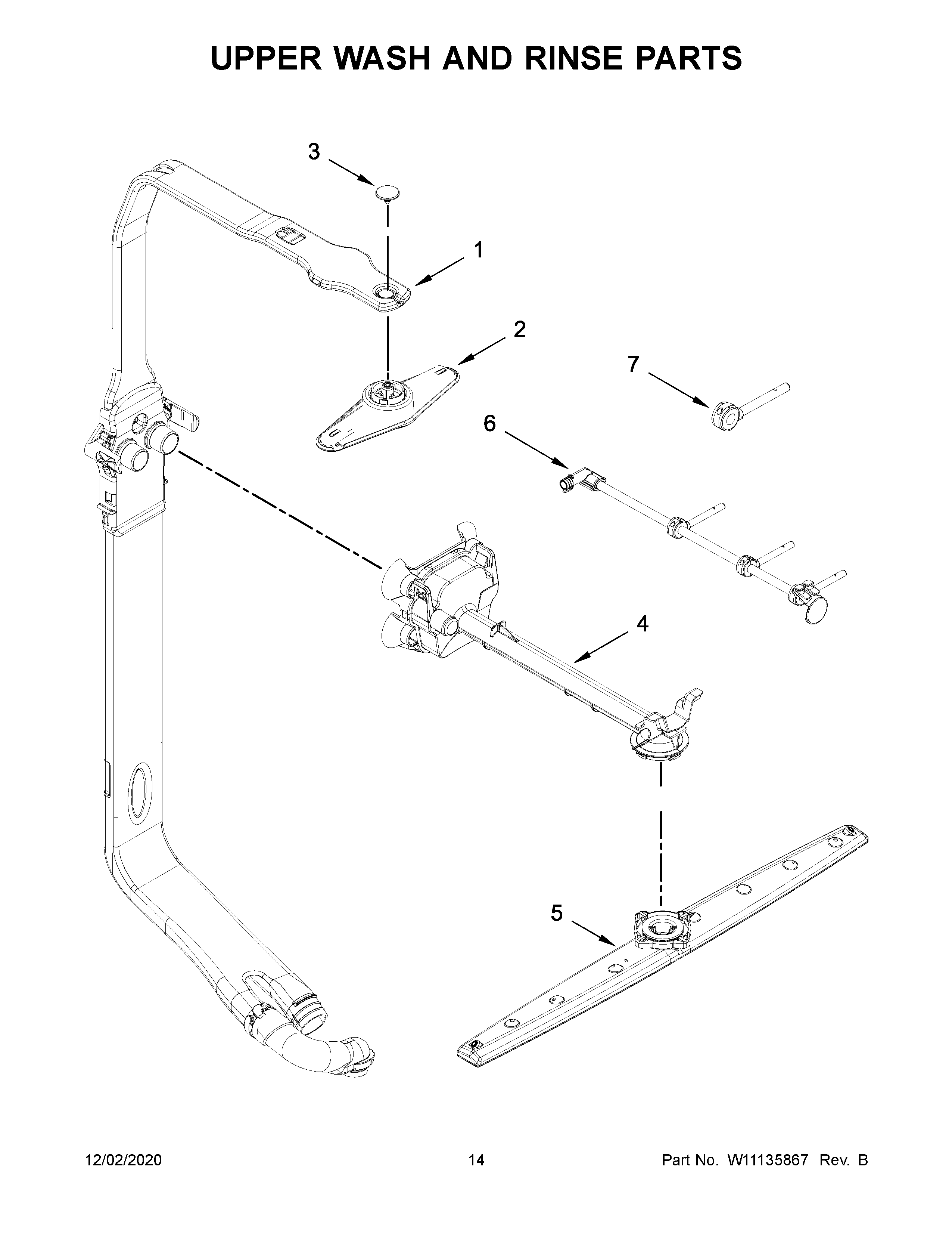 UPPER WASH AND RINSE PARTS