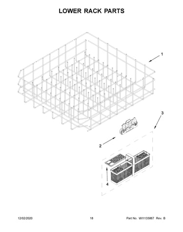 Lower rack parts