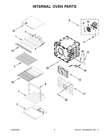 Internal oven parts
