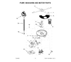 KitchenAid KDFE104HWH1 pump, washarm and motor parts diagram